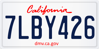 CA license plate 7LBY426