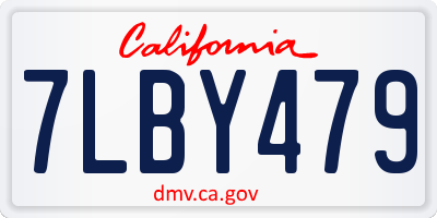 CA license plate 7LBY479