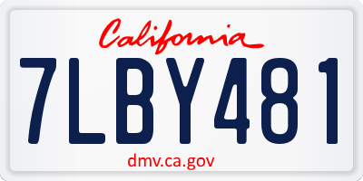 CA license plate 7LBY481