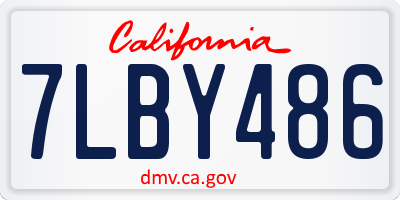 CA license plate 7LBY486