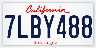 CA license plate 7LBY488