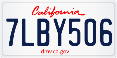 CA license plate 7LBY506