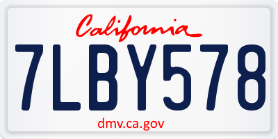 CA license plate 7LBY578