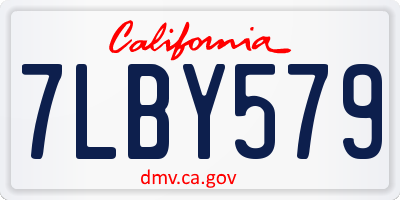 CA license plate 7LBY579
