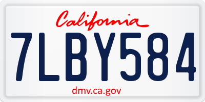 CA license plate 7LBY584