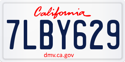 CA license plate 7LBY629