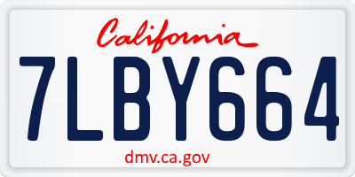 CA license plate 7LBY664