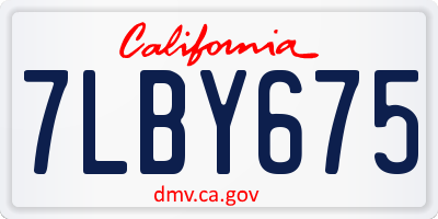 CA license plate 7LBY675