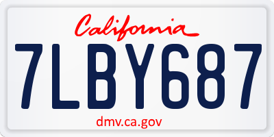 CA license plate 7LBY687