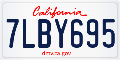 CA license plate 7LBY695
