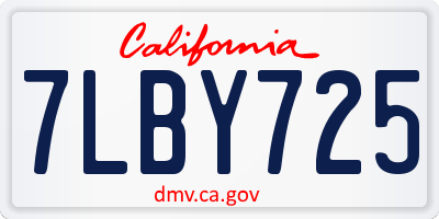 CA license plate 7LBY725