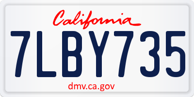 CA license plate 7LBY735