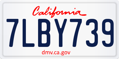 CA license plate 7LBY739