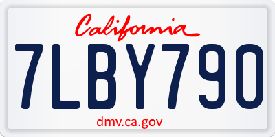 CA license plate 7LBY790