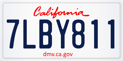 CA license plate 7LBY811
