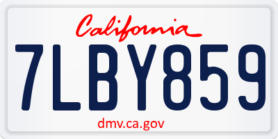 CA license plate 7LBY859