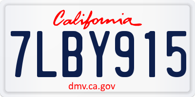 CA license plate 7LBY915
