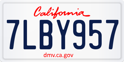 CA license plate 7LBY957