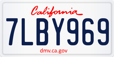 CA license plate 7LBY969