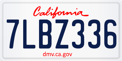 CA license plate 7LBZ336