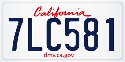 CA license plate 7LC581