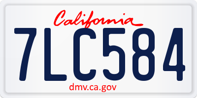 CA license plate 7LC584