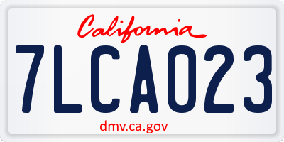 CA license plate 7LCA023