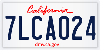 CA license plate 7LCA024