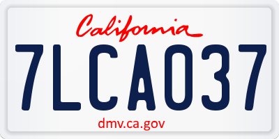 CA license plate 7LCA037