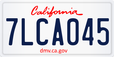 CA license plate 7LCA045