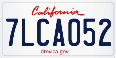 CA license plate 7LCA052