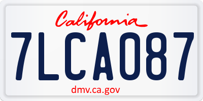CA license plate 7LCA087