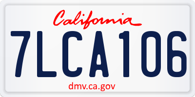 CA license plate 7LCA106