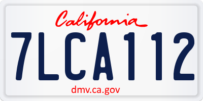 CA license plate 7LCA112