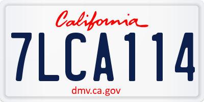 CA license plate 7LCA114