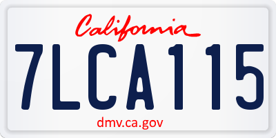 CA license plate 7LCA115
