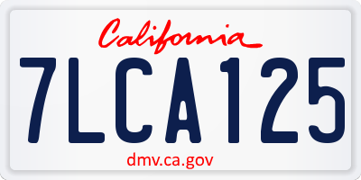 CA license plate 7LCA125