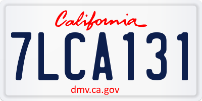 CA license plate 7LCA131