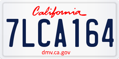 CA license plate 7LCA164