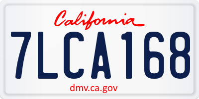 CA license plate 7LCA168
