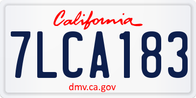 CA license plate 7LCA183