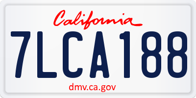 CA license plate 7LCA188