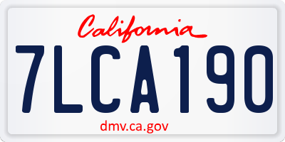 CA license plate 7LCA190