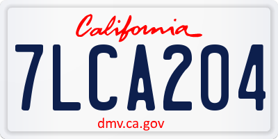 CA license plate 7LCA204
