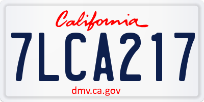 CA license plate 7LCA217