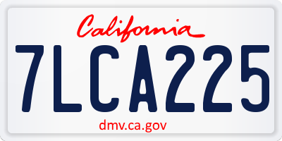 CA license plate 7LCA225