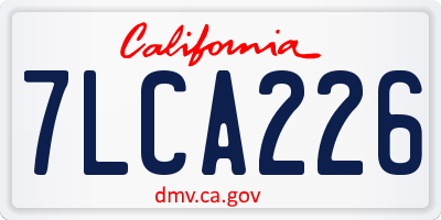 CA license plate 7LCA226