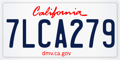 CA license plate 7LCA279
