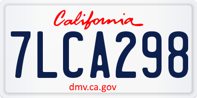 CA license plate 7LCA298