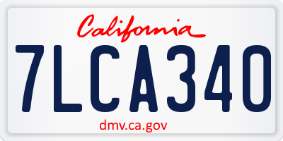CA license plate 7LCA340